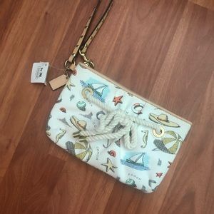 RARE COACH WRISTLET - nautical beach print
